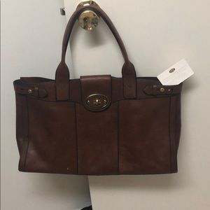 Leather Fossil Weekender Bag